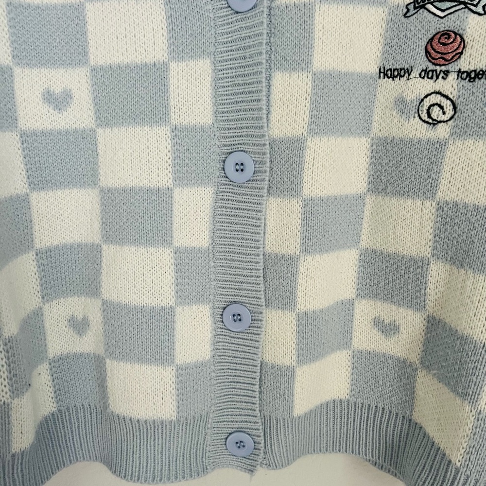 Cinnamoroll Woman’s Cardigan Blue and White Knitted Size Small - Picture 5 of 8